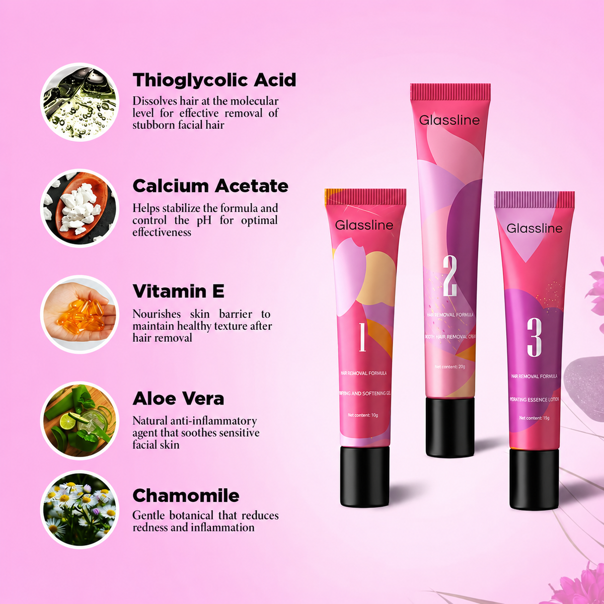 Glassline Vanish - 3 Step Hair Removal System
